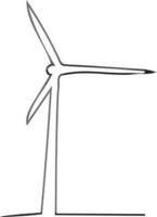 Doodle style linear illustration of windmill. vector