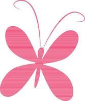 Flat illustration of butterfly in pink color. vector