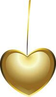 hermosa dorado lustroso colgando corazón. vector