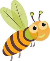 Cute cartoon bee in flat style. vector