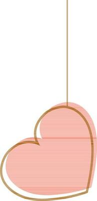 Hanging heart on white background.