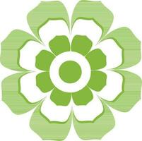 Beautiful green flower design in flat style. vector