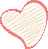 Felt pen painted valentine heart. vector