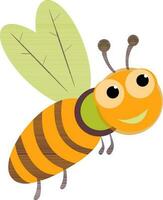 ilustración de un simpático linda sonriente abeja. vector