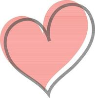 Create a red heart with black stroke. vector