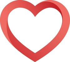 Love symbol heart red linear icon. vector