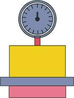 Box with weight scale clock. vector