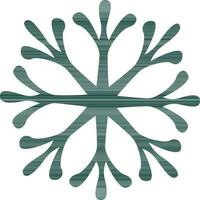 Green snowflake on white background. vector