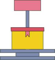 Box with weight scale sign board. vector