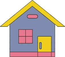 Illustration of a hut in flat style. vector