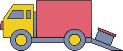 Delivery truck in flat style illustration. vector