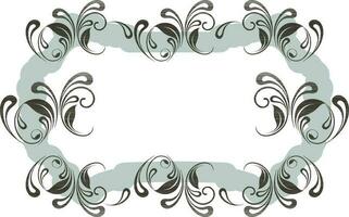 Leaves desorated stylish blank frame. vector