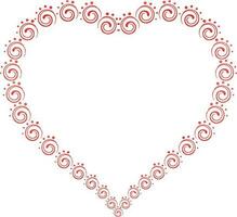 Heart shaped frame made of floral icon. vector