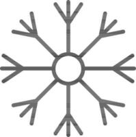 Flat style snowflake in black line art. vector