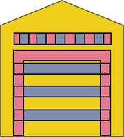 Illustration of a warehouse icon or symbol. vector