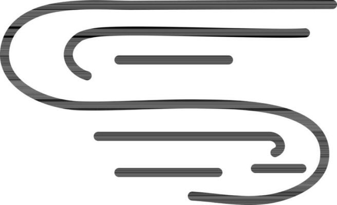 Black line art river in flat style.