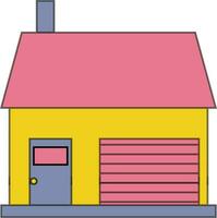 Illustration of a hut in flat style. vector