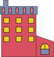 Flat illustration of colorful building. vector