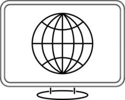 Web symbol with desktop. vector