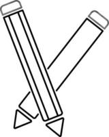 Illustration of Pencil in cross shape. vector