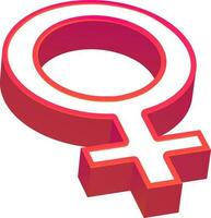 Illustration of 3D female sign or symbol. vector