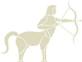 Illustration of sagittarius archer in zodiac signs. vector