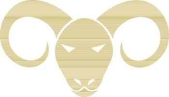 Zodiac sign of aries in face of goat. vector