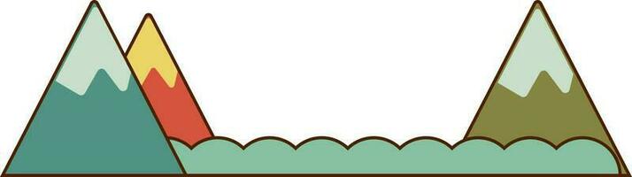 Flat illustration of mountains. vector