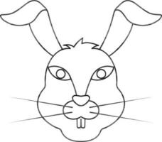 Rabbit head icon for chinese zodiac in stroke style. vector