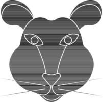 Chinese zodiac sign in mouse face in glyph style. vector