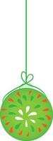 Hanging beautiful green ball. vector