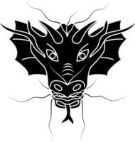 Animal of chinese zodian symbol in dragon face in black. vector