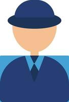 Illustration of faceless man with uniform in flat design. vector