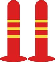 Red and yellow color icon of traffic pole. vector