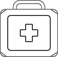 Stroke style of first aid box icon. vector