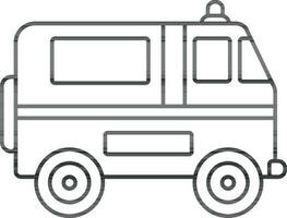 ilustración de ambulancia icono en plano estilo. vector