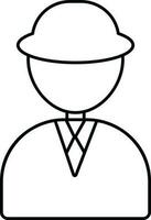 Illustration of faceless man with uniform in flat design. vector