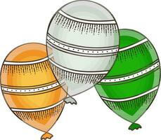 Illustration of flying balloons. vector