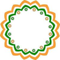 Artistic frame in saffron and green colors. vector