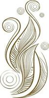 Beautiful floral element in brown color. vector