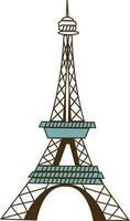 Flat illustration of Eiffel Tower. vector