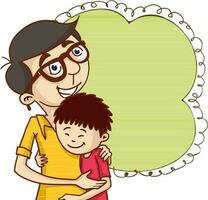 Character of father with cute son. vector