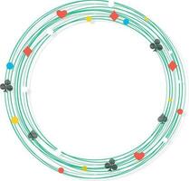 Circular frame with playing card symbols. vector