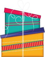 Flat illustration of colorful gift box. vector