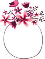 Hand drawn flowers decorated frame. vector