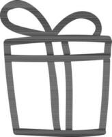 Black illustration of a gift box. vector