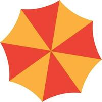 Flat illustration of a yellow and orange umbrella. vector