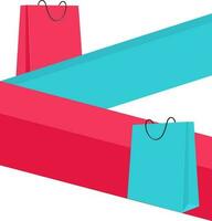 Paper banners with shopping bags. vector