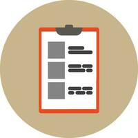 Document on clipboard icon in flat style. vector