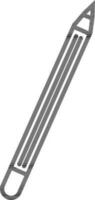 Black line art illustration of a pencil. vector